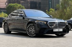 Mercedes S class black for escort in Dubai
